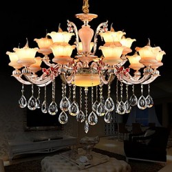 Pendant Light Zinc Alloy Feature for Crystal Mini Style Metal Indoors Hallway Shops/Cafes 15 Bulbs