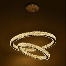 LED Indoor Crystal Chandeliers Pendant Light Ceiling Lights Dimmable Lighting with Remote Control