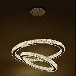 LED Indoor Crystal Chandeliers Pendant Light Ceiling Lights Dimmable Lighting with Remote Control