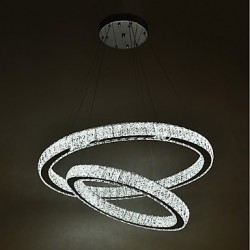 LED Indoor Crystal Chandeliers Pendant Light Ceiling Lights Dimmable Lighting with Remote Control