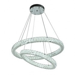 LED Indoor Crystal Chandeliers Pendant Light Ceiling Lights Dimmable Lighting with Remote Control