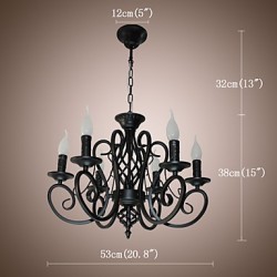 European Style Chandeliers Living Room Dining Lights Simple Originality Innovative Candles 6 Light Lamps