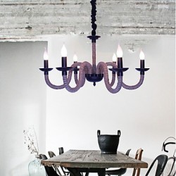 Loft Industrial Wind Vintage Iron Lamps Coffee Shops Restaurant Chandeliers Rope Chandelier Lights