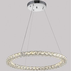 Modern LED Ring Crystal Pendant Lights Modern Crystal Chandeliers Ceiling Light Indoor Lamp Fixtures Dimmable with Remote Control