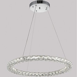 Modern LED Ring Crystal Pendant Lights Modern Crystal Chandeliers Ceiling Light Indoor Lamp Fixtures Dimmable with Remote Control