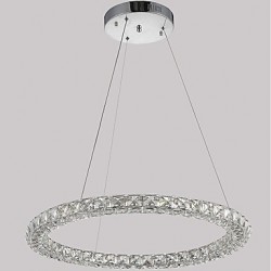 Modern LED Ring Crystal Pendant Lights Modern Crystal Chandeliers Ceiling Light Indoor Lamp Fixtures Dimmable with Remote Control