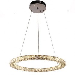 Modern LED Ring Crystal Pendant Lights Modern Crystal Chandeliers Ceiling Light Indoor Lamp Fixtures Dimmable with Remote Control