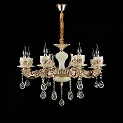 Traditional/Classic Zinc Alloy Feature for Crystal Mini Style Metal Living Room Bedroom Study Room/Office 8 Bulbs Chandelier