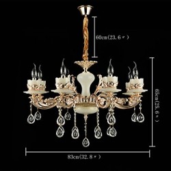 Traditional/Classic Zinc Alloy Feature for Crystal Mini Style Metal Living Room Bedroom Study Room/Office 8 Bulbs Chandelier