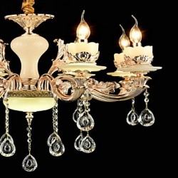 Traditional/Classic Zinc Alloy Feature for Crystal Mini Style Metal Living Room Bedroom Study Room/Office 8 Bulbs Chandelier