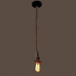 1 Light DIY Art Hemp Rope Light Creative Hemp Rope Chandelier Long 100cm Send 1 Bulb