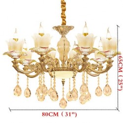 European Style Atmosphere Zinc Alloy Crystal Living Room Bedroom Home Chandelier I