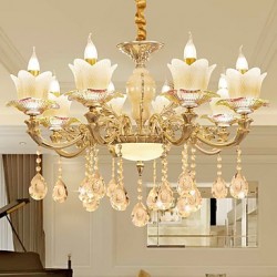 European Style Atmosphere Zinc Alloy Crystal Living Room Bedroom Home Chandelier I