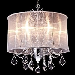 Modern/Contemporary Traditional/Classic Country Chrome Feature for Crystal Mini Style Designers MetalLiving Room Bedroom Chandelier