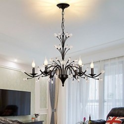 6 Lights Crystal Chandelier Modern/Contemporary Traditional/Classic Vintage Retro Country Painting Feature for Living Room