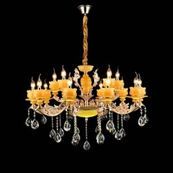 Traditional/Classic Zinc Alloy Feature for Crystal Mini Style Metal Indoors Indoor Hallway 15 Bulbs Chandelier