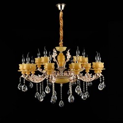 Traditional/Classic Zinc Alloy Feature for Crystal Mini Style Metal Indoors Indoor Hallway 15 Bulbs Chandelier