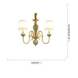 Traditional/Classic Country Brass Feature for LED Mini Style Metal Living Room Bedroom Dining Room Study Room/Office 3 Bulbs Chandelier