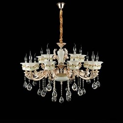 Traditional/Classic Zinc Alloy Feature for Crystal Mini Style Metal Indoors Garden Hallway 15 Bulbs Chandelier