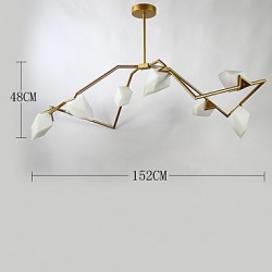 Eight Light Post Modern Metal with Glass Peach Chandelier Lamp for the Bedroom / Canteen Room / Bar / Coffee Room Decorate Pendant Lamp