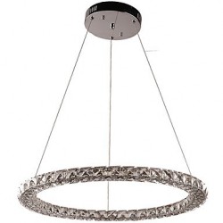 LED Ring Crystal Pendant Light Modern Crystal Chandeliers Ceiling Lights Indoor Lamp Fixtures Dimmable with Remote Control