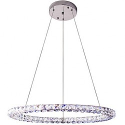 LED Ring Crystal Pendant Light Modern Crystal Chandeliers Ceiling Lights Indoor Lamp Fixtures Dimmable with Remote Control