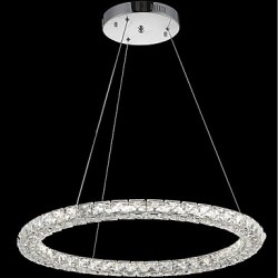 LED Ring Crystal Pendant Light Modern Crystal Chandeliers Ceiling Lights Indoor Lamp Fixtures Dimmable with Remote Control