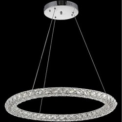 LED Ring Crystal Pendant Light Modern Crystal Chandeliers Ceiling Lights Indoor Lamp Fixtures Dimmable with Remote Control