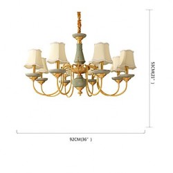 All Copper Chandelier Jade Decorative Living Room Chandelier KP8