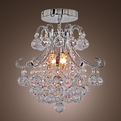 Max 40W Modern/Contemporary Crystal / Mini Style Electroplated Metal Chandeliers / Flush Mount Living Room / Dining Room / Entry