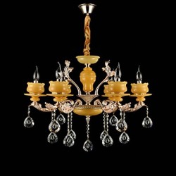 Traditional/Classic Zinc Alloy Feature for Crystal Mini Style Metal Living Room Bedroom Study Room/Office 6 Bulbs Chandelier