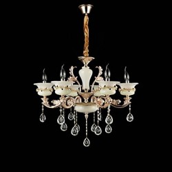 Traditional/Classic Zinc Alloy Feature for Crystal Mini Style Metal Living Room Bedroom Study Room/Office 6 Bulbs Chandelier