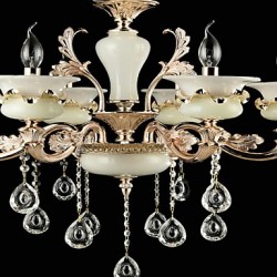 Traditional/Classic Zinc Alloy Feature for Crystal Mini Style Metal Living Room Bedroom Study Room/Office 6 Bulbs Chandelier