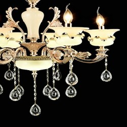 Traditional/Classic Zinc Alloy Feature for Crystal Mini Style Metal Living Room Bedroom Study Room/Office 6 Bulbs Chandelier