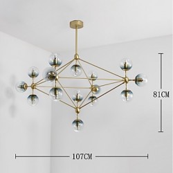 Fifteen Light Post Modern Europe Style Modo Metal Glass Pendant Lamp for the Bedroom / Living Room / Foyer Decorate Industrial Chandelier Lamp