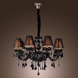 Chandelier Luxury Modern Black Crystal Living 8 Lights