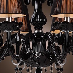 Chandelier Luxury Modern Black Crystal Living 8 Lights