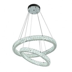 LED Indoor Crystal Chandeliers Modern Pendant Light Ceiling Light Dimmable Lighting Lamp with Remote Control