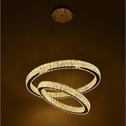 LED Indoor Crystal Chandeliers Modern Pendant Light Ceiling Light Dimmable Lighting Lamp with Remote Control