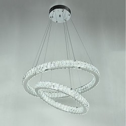 LED Indoor Crystal Chandeliers Modern Pendant Light Ceiling Light Dimmable Lighting Lamp with Remote Control