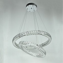 LED Indoor Crystal Chandeliers Modern Pendant Light Ceiling Light Dimmable Lighting Lamp with Remote Control