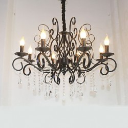 8 Head Of European Style Crystal Lamp Metal Chandelier Lighting Bedroom Hotel Restaurant