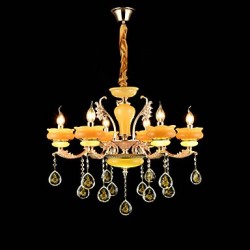 Traditional/Classic Zinc Alloy Feature for Crystal Mini Style Metal Bedroom Study Room/Office Hallway 6 Bulbs Chandelier