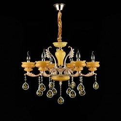 Traditional/Classic Zinc Alloy Feature for Crystal Mini Style Metal Bedroom Study Room/Office Hallway 6 Bulbs Chandelier