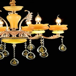 Traditional/Classic Zinc Alloy Feature for Crystal Mini Style Metal Bedroom Study Room/Office Hallway 6 Bulbs Chandelier