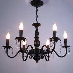 European Style Chandelier Living Room Candle Crystal Lamp Simple Iron Art Led Bedroom Dining Room Lamp Decorative Lamp