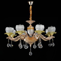 Traditional/Classic Zinc Alloy Feature for Crystal Mini Style Metal Living Room Bedroom Study Room/Office 8 Bulbs Chandelier