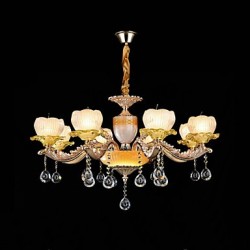 Traditional/Classic Zinc Alloy Feature for Crystal Mini Style Metal Living Room Bedroom Study Room/Office 8 Bulbs Chandelier