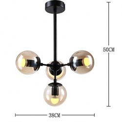 4 Light Post Modern Europe Style Modo Metal Glass Pendant Lamp for the Bedroom / Living Room / Foyer Decorate Industrial Chandelier Lamp