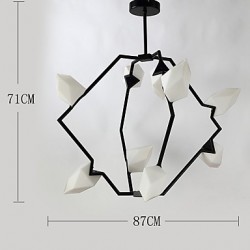 9 Light Post Modern Metal with Glass Peach Chandelier Lamp for the Bedroom / Canteen Room / Bar / Coffee Room Decorate Pendant Lamp